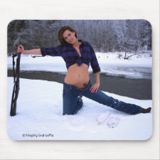 Gal with Ptarmigan Mouse Pad mousepad