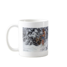 Gal with Snowshoe Hares Mug mug