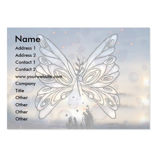 Galactic Butterfly template Business Card Templates (front side)