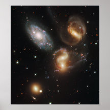 Galactic Wreckage in Stephan's Quintet Poster
