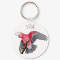 Galah Rose Breasted Cockatoo Keychain by twopurringcats Galah Rose Breasted Cockatoo Keychain