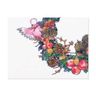 Galah with Christmas 3 postcard