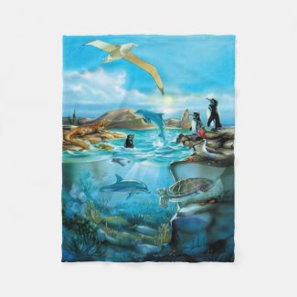 Galapagos Animals Small Fleece Blanket