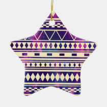andes, aztec, space, pattern, stripes, cool, stars, galaxy, illustration, funny, abstract, vintage, mayan, star ornament, Ornament with custom graphic design