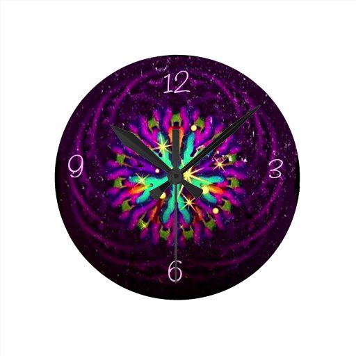 Galaxy of Purple Fancy Wall clock Zazzle