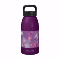 Galaxy Purple Pink Bokeh water bottles