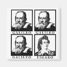 Galileo Figaro BW Fridge Magnet