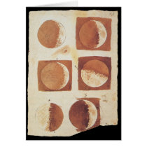 Galileo moon phases 1616 greeting card
