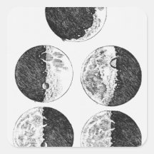 Galileo's drawings of the phases of the moon stickers