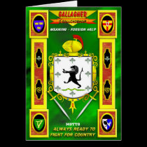 GALLAGHER FAMILY COAT OF ARMS CREST AND SHIELD cards