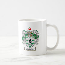 GALLAGHER FAMILY CREST -  GALLAGHER COAT OF ARMS COFFEE MUGS