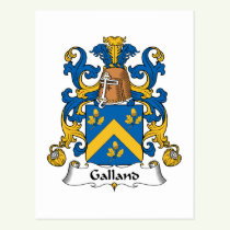 Galland Family Crest Postcard