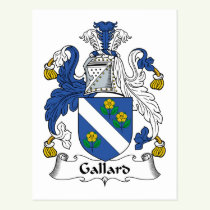 Gallard Family Crest Postcard