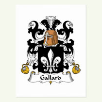 Gallard Family Crest Postcard