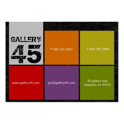 Gallery 45 Chubby Business Cards (front side)