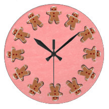 Galletas de los hombres de pan de jengibre rojas relojes