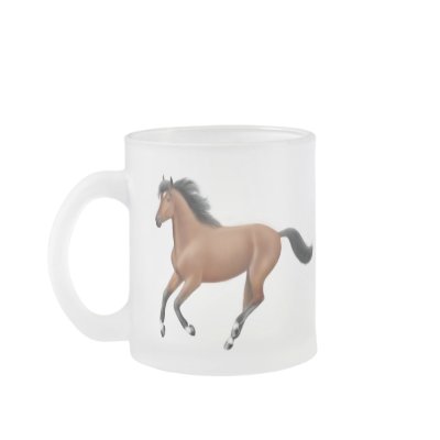 Galloping Bay Horse Frosted Mug by twopurringcats
