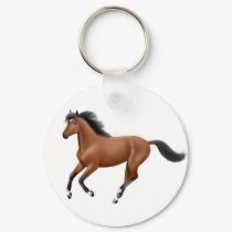 Galloping Bay Horse Keychain