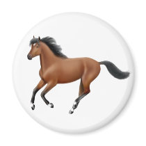 Galloping Bay Horse Magnet by twopurringcats Galloping Bay Horse Magnet
