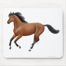 Galloping Bay Horse Mousepad