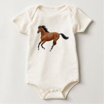 Galloping Bay Horse Organic Infant Creeper t-shirts by twopurringcats Galloping Bay Horse Organic Infant Creeper t-shirts