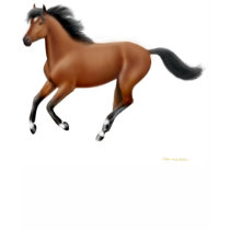 Galloping Bay Horse Petite T-Shirt