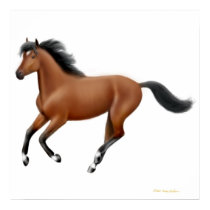 Galloping Bay Horse Poster posters by twopurringcats Galloping Bay Horse Poster posters