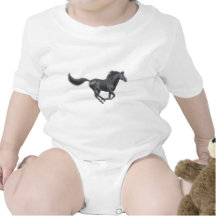 Galloping Black Horse T-shirts