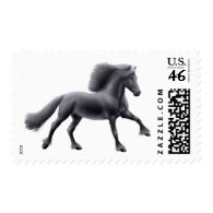Galloping Friesian Horse Postage