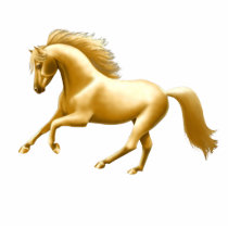 Galloping Golden Horse Holiday Ornament Acrylic Cut Outs