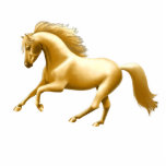 Galloping Golden Horse Holiday Ornament Acrylic Cut Outs