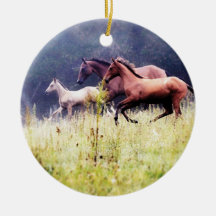 Galloping Horses Photography Christmas Tree Ornament