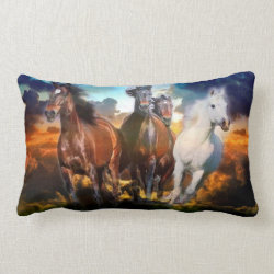 Galloping Horses Pillow Cushion
