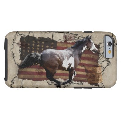 Galloping Pinto Paint USA Pony Express Horse Tough iPhone 6 Case