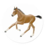 Galloping Thoroughbred Foal stickers