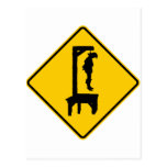 Gallows Ahead Highway Sign Post Card