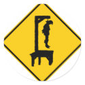 Gallows Ahead Highway Sign stickers by wesleyowns Gallows Ahead Highway Sign stickers