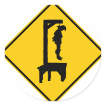 Gallows Ahead Highway Sign stickers by wesleyowns Gallows Ahead Highway Sign stickers