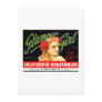 Galmour Girl California Vegetables Postcard