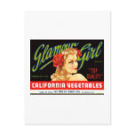 Galmour Girl California Vegetables Postcard