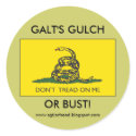 GALT'S GULCH OR BUST stickers