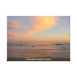 Galveston Beach Sunset Gallery Wrap Canvas