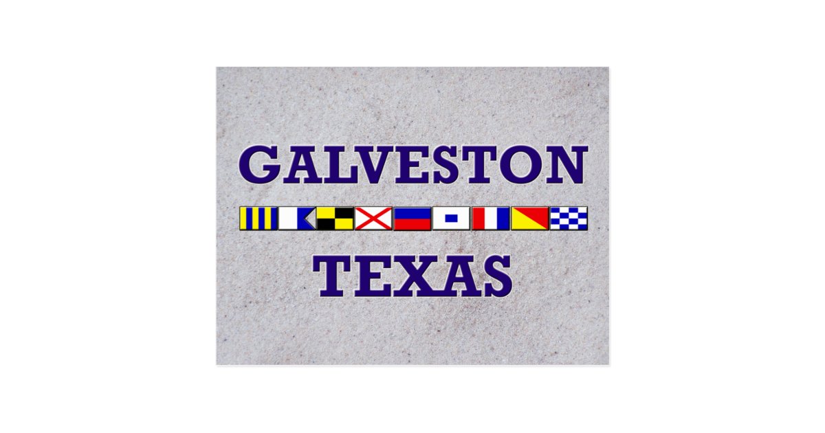 Galveston Nautical Flag Sand Postcard Zazzle