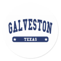Galveston Texas College Style tee shirts stickers