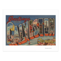 Galveston, Texas - Large Letter Scenes Postcard