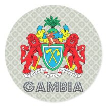 Gambia Coat of Arms Round Stickers