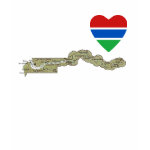 Gambia Flag Heart Map Fitted AA T-Shirt