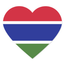 Gambia Flag Heart Sticker