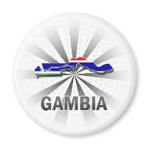 Gambia Flag Map 2.0 Magnet
