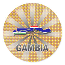 Gambia Flag Map 2.0 Round Sticker